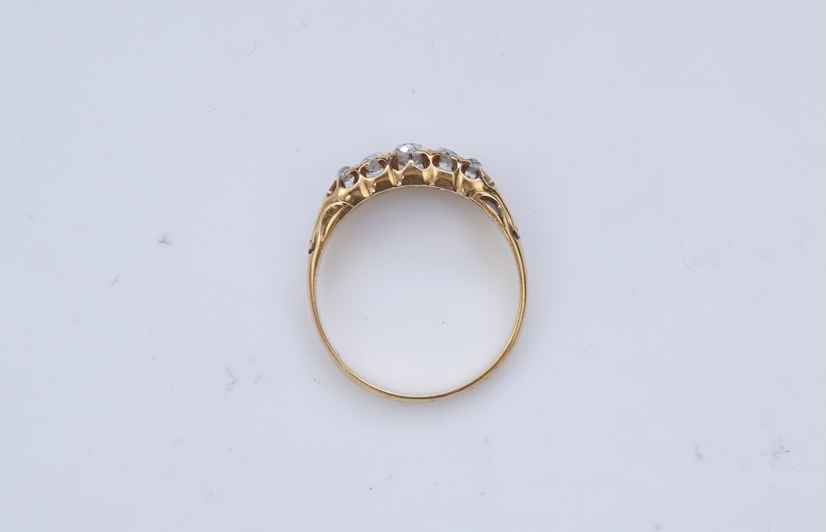 A five-stone diamond ring, late 19th century
